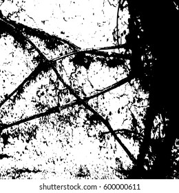 Black and white vintage grunge futuristic background. Suitable to create unique overlay textures with the effect of scratching, breaking, antiquity and old materials.