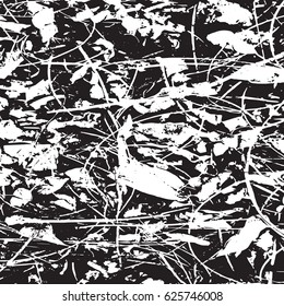 Black and white vintage grunge futuristic background. Suitable to create unique overlay textures with the effect of scratching, breaking, antiquity and old materials.