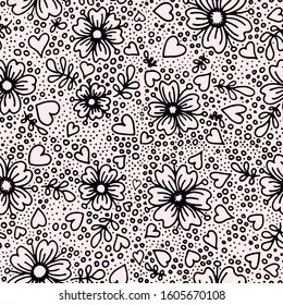 black and white vintage image vector floral pattern 