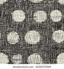 preto e branco vintage desenho de tinta de grandes, formas redondas em tecido tecido de tecido de linho padrão de impressão, algodão, seda, ilustração vetorial, verão doodle, crianças e desenhos de bebê para tecido de impressão.