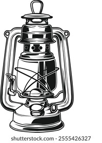 black and white vintage lattern vector illustration