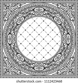 Black and white vintage ornate decorative card