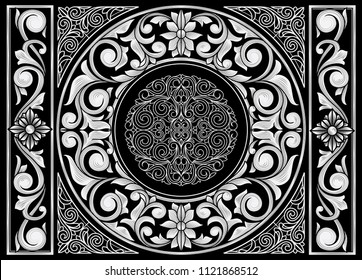 Black and white vintage ornate decorative card