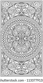 Black and white vintage ornate decorative card