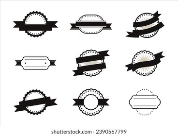 black and white vintage retro labels elements set