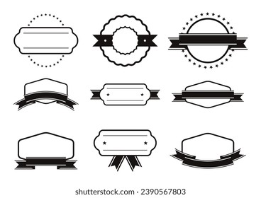 black and white vintage retro labels elements set
