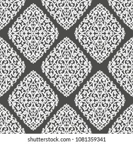 Black and white vintage seamless pattern. Paisley elements. Ornament. Traditional, Ethnic, Turkish, Indian motifs. Great for fabric and textile, wallpaper, packaging or any desired idea.