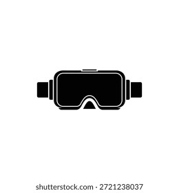 Black and white virtual reality headset icon representing VR technology and gaming