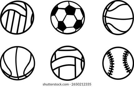 Black and White Volleyball icon ball silhouette