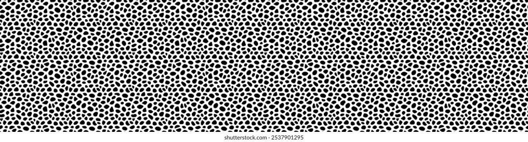 Schwarz-weiß voronoi geometrische Vektor nahtlose Muster. Unregelmäßige Zellen formen wiederholten Hintergrund für Web-Fliesen, Wissenschaft und Innenarchitektur. Steine, Vorlagenhintergrund