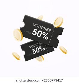 minimal yellow and white gift coupon 50% off Template