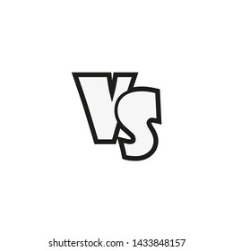 black and white VS symbol on white background