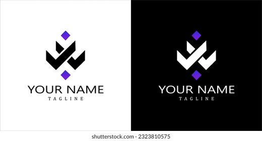Black and white W Letter vector Logo Design