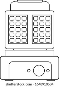 black and white white waffle flat vector icon kitchen appliances