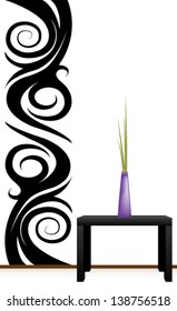 Black and white wall sticker for decoration