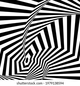 black and white wallpaper with the effect of an uneven surface abstraction in the style of op-art