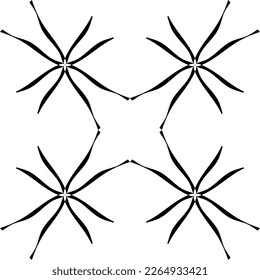 black and white wallpaper pattern graphic element fabric.    