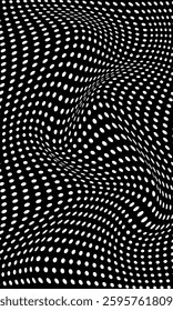Black and white wallpaper wavy abstract dot pattern