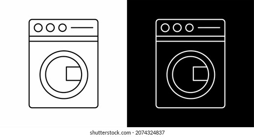 vector de icono de la lavadora en blanco y negro