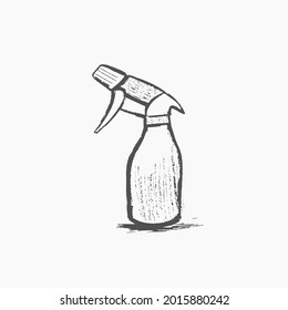Black and white Water sprinkler isolated icon in flat design