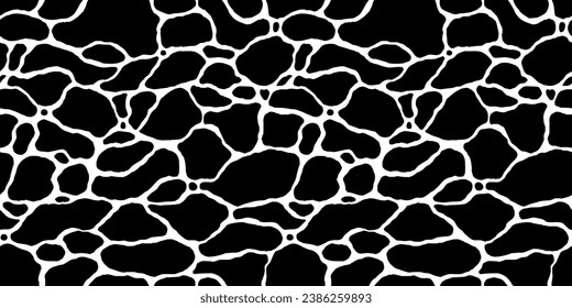 Black and white water surface seamless pattern illustration. Modern flat cartoon background design of beach or pool with tranquil ripples. Summer vacation backdrop.