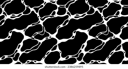 Black and white water surface seamless pattern illustration. Modern flat cartoon background design of beach or pool with tranquil ripples. Summer vacation backdrop.