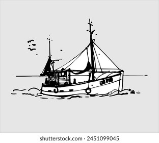 black and white water transportation