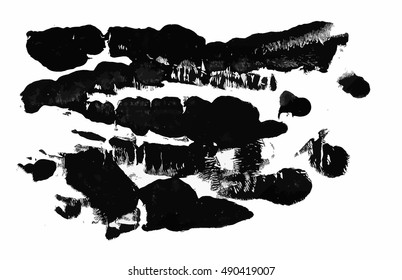 Black and white watercolor abstract blots background vector