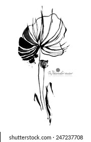 145,865 Black And White Watercolor Flowers Images, Stock Photos ...