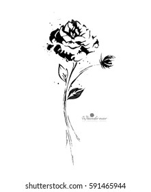 141,686 Black white watercolor flowers Images, Stock Photos & Vectors ...