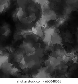 Black and white watercolor texture background. Delightful abstract pattern, expressive messy vector illustration.
