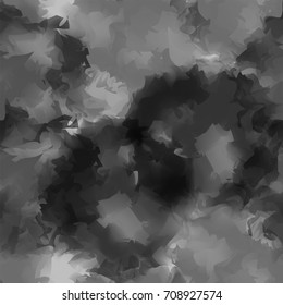 Black and white watercolor texture background. Cool abstract black and white watercolor texture pattern. Expressive messy vector illustration.
