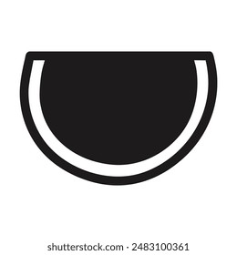 Black and white watermelon slice icon. Vector illustration
