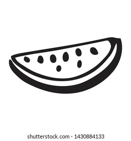 Black and white watermelon vector illustration on white background