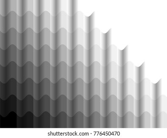   Black and white  wave abstract background