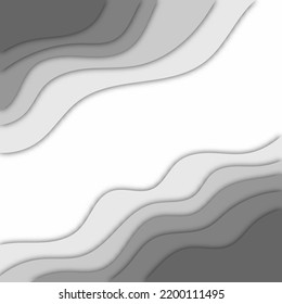 Black and white wave. Abstract paper cut. Abstract colorful waves. Wavy banners. Color geometric form. Wave paper cut. Map line of topography. Map mockup infographics. Vector illustration