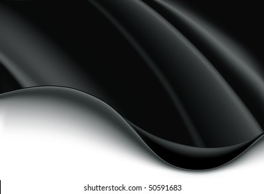 Black And White Wave Background, Vector