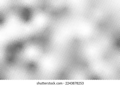 Black and white wave dotted halftone background