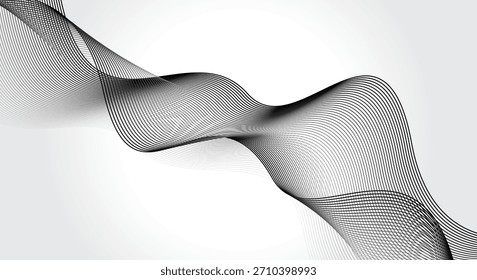 Black and white wave element illustration background
