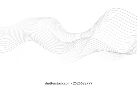 Black and white wave line with a white background
