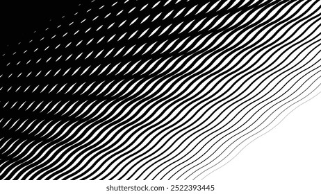 Black and white wave lines abstract background for backdrop or presentation