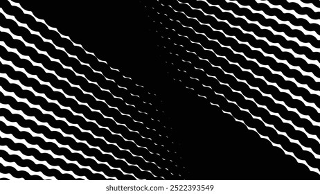 Fondo abstracto de líneas de onda en blanco y negro para fondo o presentación