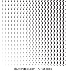 Black and white wave lines halftone background. Grunge vector pattern for business design. Gradient texture in pop art style. Universal template