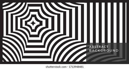 Black and white wave optical art background abstract Premium Vector