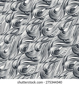 Black and white wave pattern. Seamless pattern can be used for background, wallpaper, tiling, pattern fills, surface textures.