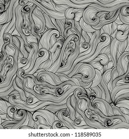 Black and white wave pattern (seamlessly tiling).Seamless pattern can be used for wallpaper, pattern fills, web page background,surface textures. Gorgeous seamless wave background