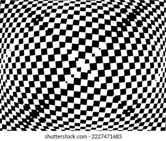 Diseño abstracto óptico de rayas de onda en blanco y negro. líneas curvadas Resumen de rayas psicodélicas para el diseño digital de papel pintado. Patrón de arte de línea. Diseño monocromo