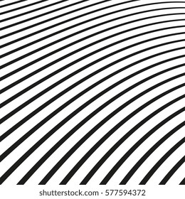 Black and white wave stripe optical abstract design. Vector background