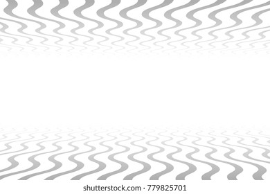 Black and white wave stripe optical abstract design. Vector background. curved lines