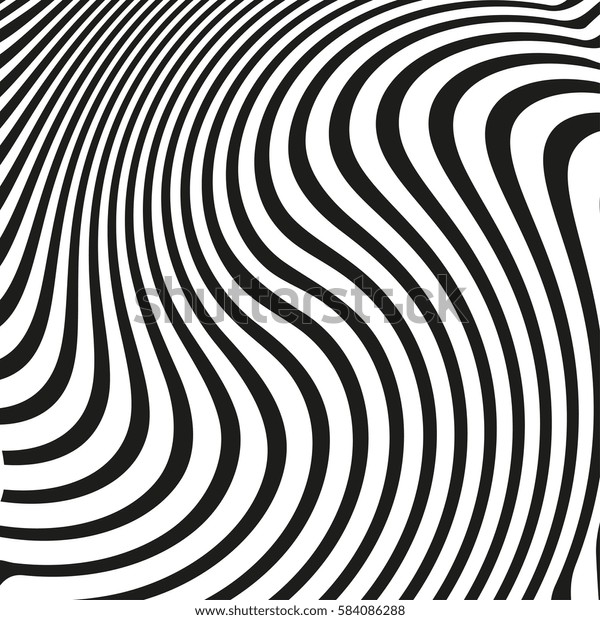 Black White Wave Stripe Optical Abstract Stock Vector (Royalty Free ...